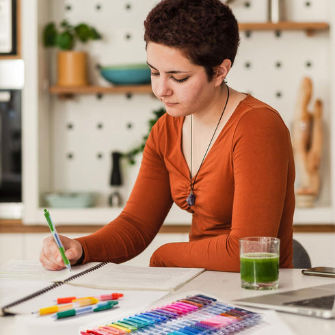 Lineon 20 Colors Gel Pens, Retractable Medium Point (0.7mm) with Grip, Smooth Writing for Adults and Kids Journals