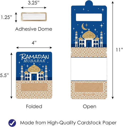 Set 6 Big Dot of Happiness Ramadan - DIY Assorted Eid Mubarak Party Cash Holder Gift - Funny Money Cards