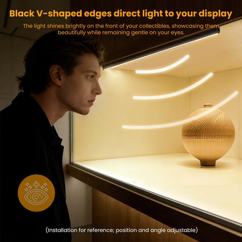 Lumtide Dimmable 2700K (4Pack 12In) Black Shelf Lights, LED Bookcase Lighting Compatible with Alexa, WiFi Under Shelf