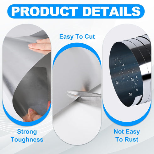 (8" 50') Aluminum Roof Flashing Roll - Sealing Windows, Doors, Siding & Roofing Ideal for Moss & Mildew Prevention x