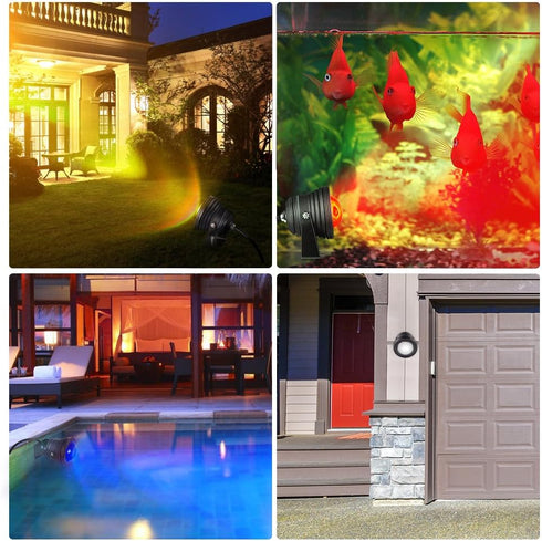 Lights,10w Control,Dimmable Outdoor Spot Lights Outdoor with US Plug and Remote Halloween Decor Christmas Lights