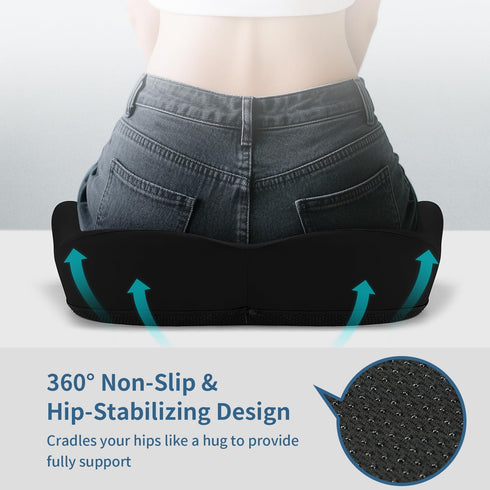 HANQIMER Tailbone Large Donut Pillow for Pain Relief Ultimate Hip Comfort, Donut Chair Cushion for Coccyx, Sciatica