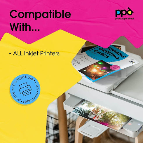 PPD Greeting Card Paper, Printable Blank Cards for Inkjet Printer, 8.5 x 11, 20 Sheets