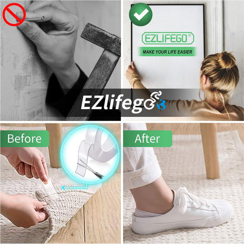 EZlifego Heavy Duty Double Sided Tape (Extra Large 16.5FT) - Nano Adhesive Mounting Tape for Wall Decor