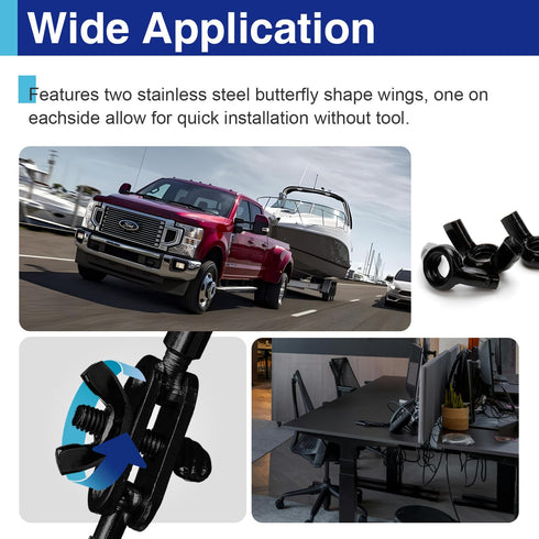 Usdrwam 50PCS 3 M6 M8 M10 Size Metric Wing Nuts Assorted kit, Zinc Plating-Black Wing Nuts Butterfly Fasteners, Hand