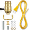 Lamp Repair Kit for Table and Floor Lamps, Rewiring Kit with 3 Way Socket Replacement, 12FT Cord, Brass Finish
