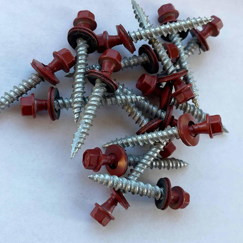 Metal Roofing Screws - #10 x 1.5” Self Tapping Hex Head with EPDM Rubber Washer for Metal to Wood Installation