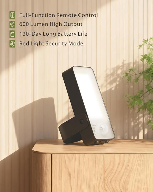KMSCO 10000mAh 600 IP65 1 Pack) Battery Motion Sensor Light Outdoor, Motion-Sensing Security Light with Remote Control