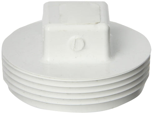 Spears P106 Series PVC DWV Pipe Fitting, Cleanout Plug, 2-1/2" NPT Male