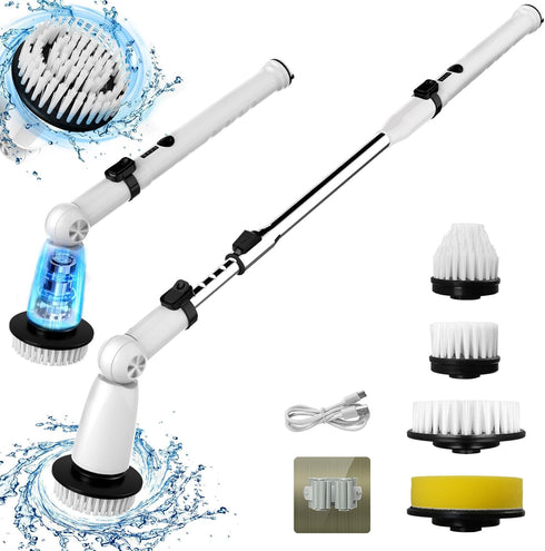 Electric Spin Scrubber, Upgraded Bathroom Cleaner, Power Shower Cleaning Brush with Extendable