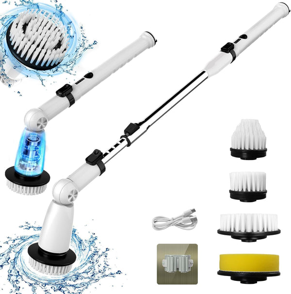 Electric Spin Scrubber, Upgraded Bathroom Cleaner, Power Shower Cleaning Brush with Extendable