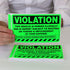SmartSign Parking Violation Stickers, Pack of 50 Labels, 5" x 8" Paper, Fluorescent Green, USA-Made
