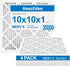 10x10x1 Air Filter MERV 8, 4 PACK AmazEden MPR 600 Pleated HVAC AC Furnace Dust Defense Filters