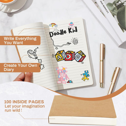 Zhanmai 10 Pcs A5 Journal Refill, 5.5 x 8.2'' Hardcover Notebook Refill, 200 Pages for Office School Writing