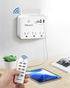 Wireless Remote Control Outlet, Multi-Plug Outlet with 3 Outlets and 3 USB Ports, 100FT RF Range, Programmable