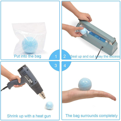 Shrink Wrap Bags - PVC Heat Shrink Wrap Bags for Handmade Soaps, Bath Bombs, Candles, 6x6 Inches (200 pcs)