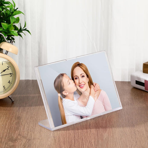 50 Pack 4x6 4x6 Yalikop Acrylic Sign Holder Bulk Slanted Back Acrylic Holder Clear Plastic Picture Frames Plastic Paper