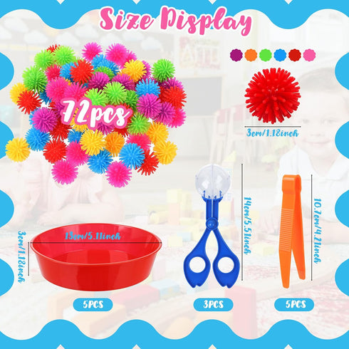 Ysglory 85 Set Counting Set 72 5 3 5 Pcs Sensory Bin Filler Kit with Tools Fine Motor Skills Sorting Training