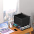Black Hanging File Folders - Expanding File Organizer with 13 Accordion Pockets, Durable Plastic Desk Organizer