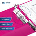 Premium Economy 1.5-Inch 3-Ring Binders, Colored Binder Notebooks, Pack of 6, D Ring, Pink