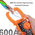 Digital Clamp Meter Auto-Ranging Multimeter for Electricians: Measure AC Current 600 A, AC/DC Voltage, Resistance, NCV,