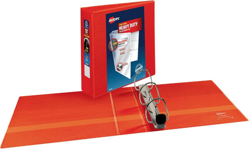 Avery Heavy-Duty View Binder, 3 Inch, 1 Red Binder, 3 Ring EZD Rings, 3.5 Inch Spine (79325)