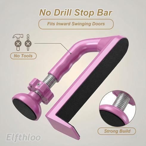 1 Pack Portable Hotel Door Lock Stopper Travel Security Brace Safety, No Drill Stop Bar Fits Inward Swinging Doors