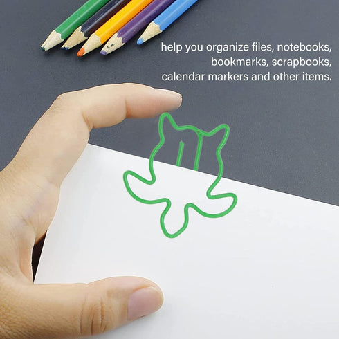 Cute Paper Clips, Pack of 100 Metal Animal Shaped Style, Electroplated Anti Slip Fancy Clips for Office School