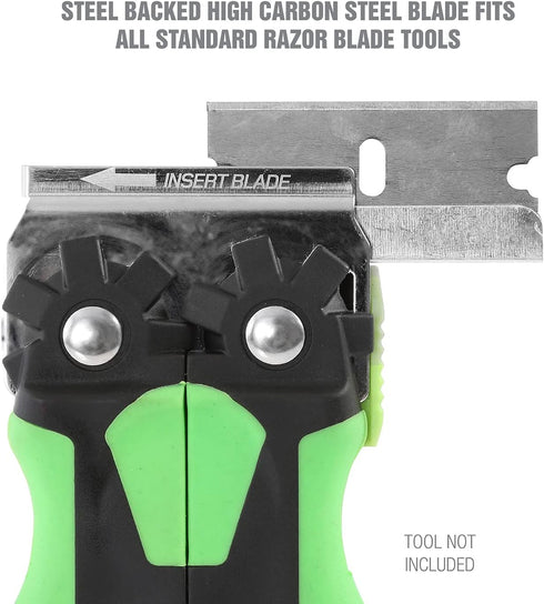 25181 100 Pack OEMTOOLS Razor Blades, Utility Knife Blades Refills, High Carbon Steel Utility Blades for Removing Paint