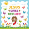 Whaline 70Pcs Easter Bulletin Board Decoration, Religious Jesus Gives New Life, Spring Decor