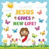 Whaline 70Pcs Easter Bulletin Board Decoration, Religious Jesus Gives New Life, Spring Decor