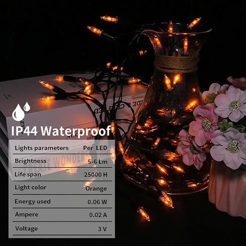 16ft 50 8 2 MULTI-SPARKING Battery Operated Halloween Lights LED Mini String Lights for Small Tree, Wreath, Crafts
