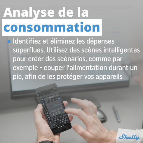 Shelly PM Mini Gen3, WiFi & Bluetooth Smart Power Meter 1 Channel 16 A, Compatible with Alexa & Google Home