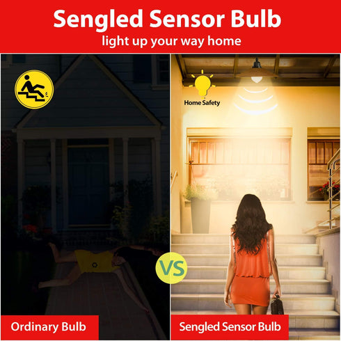 Sengled Bulb Bulb, A19 3000K 1200LM 75W 4 Pack Motion Sensor Light Outdoor, Soft White Sensor LED Light Auto on/Off