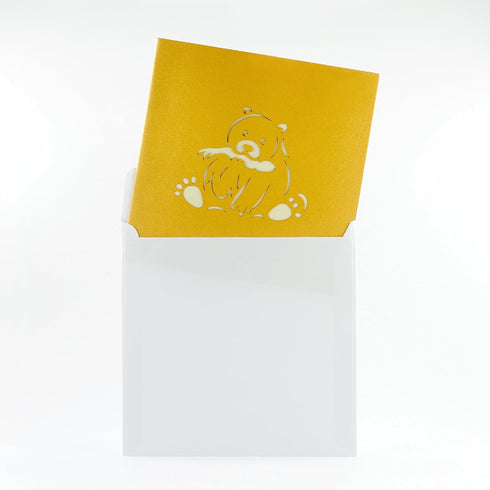 CUTE POPUP Bear Catching Salmon Father's Day Card, Happy Birthday Popup Card, Handmade Greeting Card for Family and