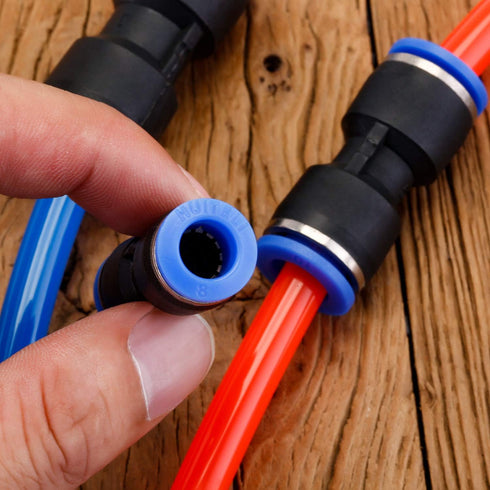Honoson 40 Pieces Straight Push Connectors, Quick Release Pneumatic Connectors for Air Hose Fittings, 2 Way