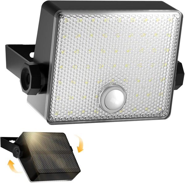 2200mAh Solar Motion Sensor Outdoor Lights with Auto Head-up, LED Solar Security