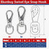 Swivel Eye Snap Hooks – 304 Stainless Steel Heavy Duty Spring Hooks for Keychains, Bird Feeders, Pet Chains