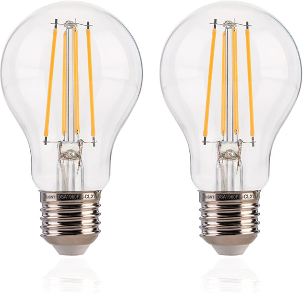 FLSNT Dusk to Dawn Outdoor Sensor A19 LED Edison Bulbs 2 Pack, 7W (60W Eqv.), 800LM, Vintage Filament