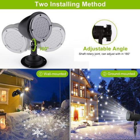 Christmas Snowfall Projector Lights,FLEVO Outdoor LED Projector Lights,IP65 Waterproof Snowfall Projector Lights,Christmas Decorations Lighting for Indoor Xmas Holiday Party Wedding Garden Patio by FLEVO