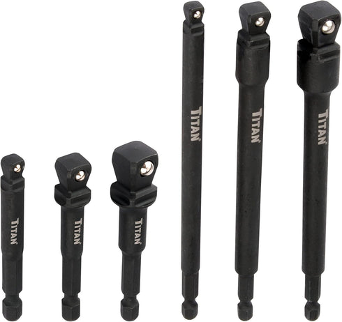 Titan 6-Pc Impact Wobble Adapter Set - Model 49036 for Versatile Socket Use