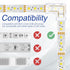Styquenzer 12 8mm 2-Pin 5V/9V/12V/24V Pcs COB LED Strip Light Connectors, LED Strip, Gapless L-Shaped Corner