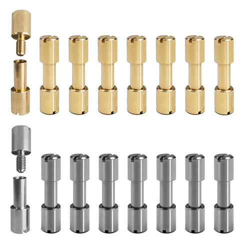 16 Sets Brass Bracket Bolt Fasteners, Stainless Steel Knife Handle Pins, Knife Making Supplies