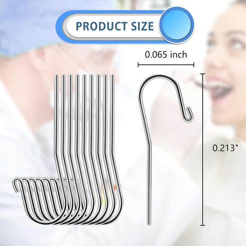10Pcs Dental Lip Hooks for Apex Locator, Stainless Steel Tester Endo Instrument Tools Used for Dental Clinic, Lab Equipment - Acid and Rust Resistance|2 mm