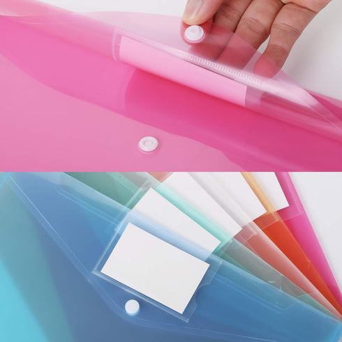 Mr. Pen Plastic Envelopes, 10 Pack A4 Letter Size with Snap Closure