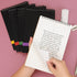 EOOUT 5 Pack Top Spiral Steno Pads, 6x9 Inches, Black Covers, 80 Sheets Gregg Ruled Notepads for Writing Notes in