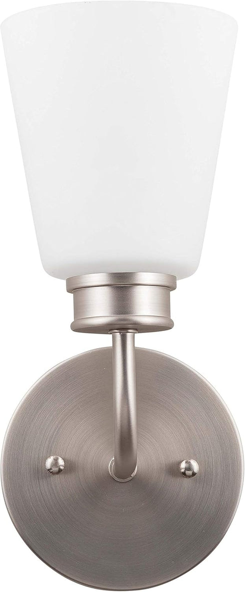 Linea di Liara Annata Brushed Nickel Wall Sconce Wall Lighting Fixture Frosted