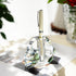 QFkris 3.5'' Crystal Signature Fountain Pen & Pencil Holder, Heart Shaped Glass Cut Pen Stand, Office Supplies Desktop