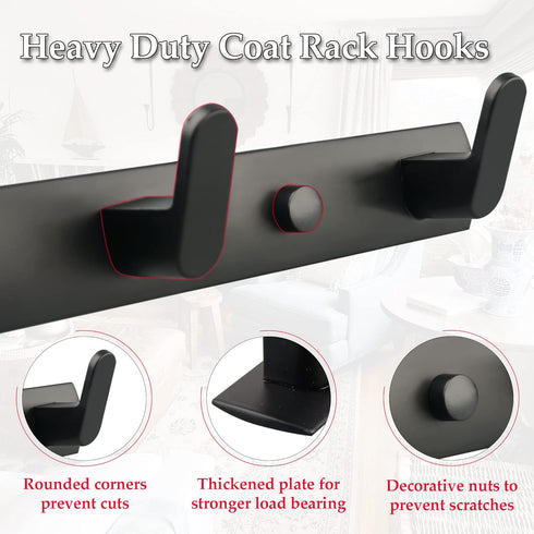 ULIBERMAGNET Heavy Duty Magnetic Coat Hooks, Strong Rubber Magnetic Rack for Refrigerator, Metal Cabinet, Door