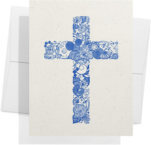 Twigs Paper Assorted Religious Christian Cross Blank Note Cards with Envelopes - Set of 12 for All Occasions
